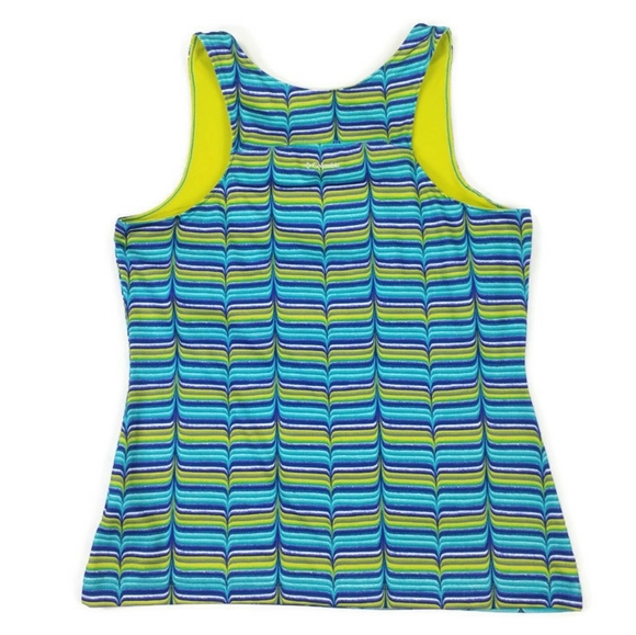 Columbia Omni-Wick Siren Splash II Blue Multi Athletic Outdoor Tank Top - Picture 2 of 8